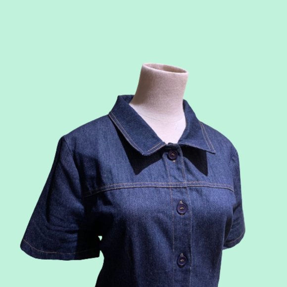 90's Style Denim Button Down Dress💕 - Picture 2 of 2